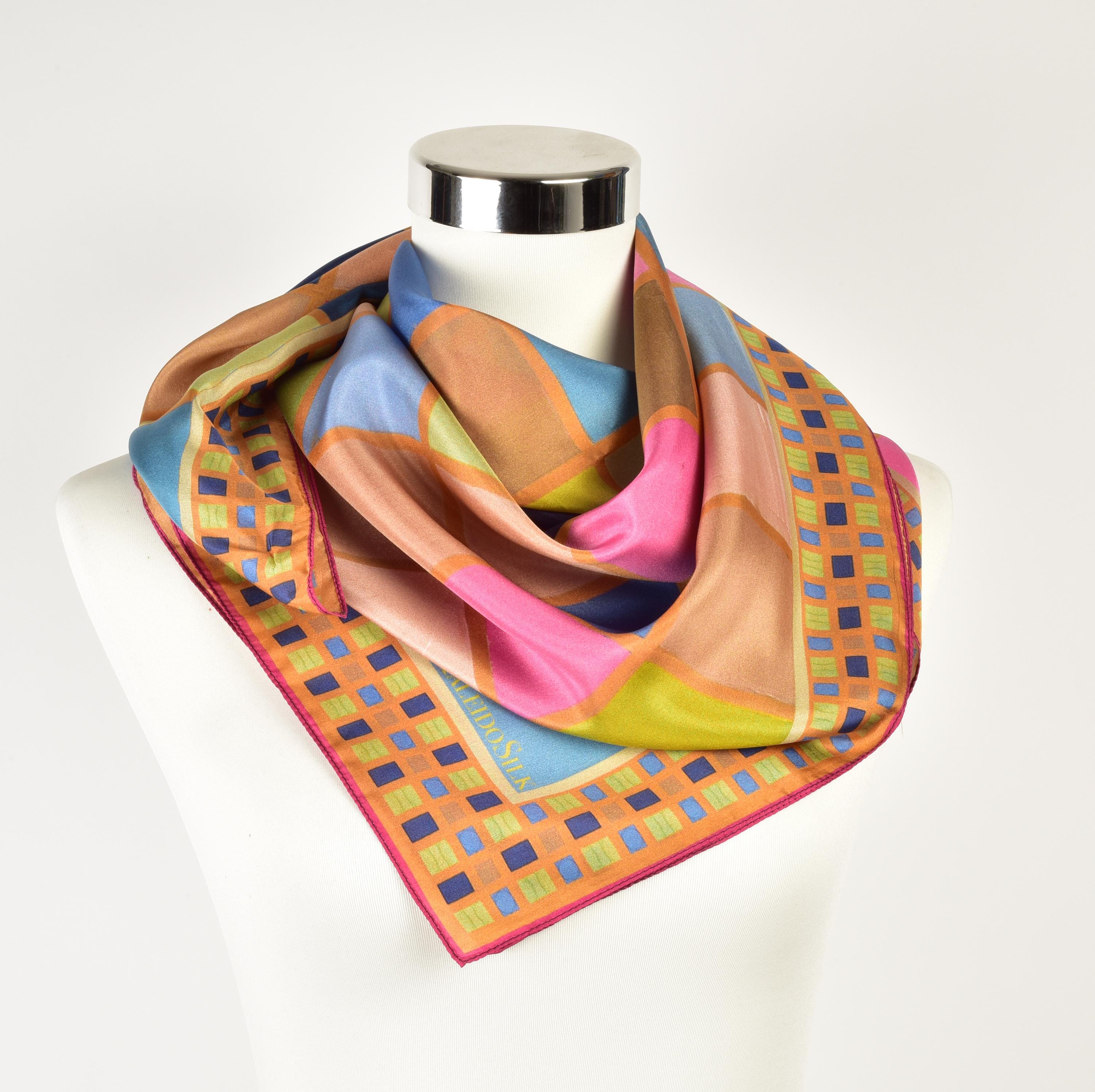 Limited Edition – “color Blocks” Silk Scarf | 100% Mulberry 