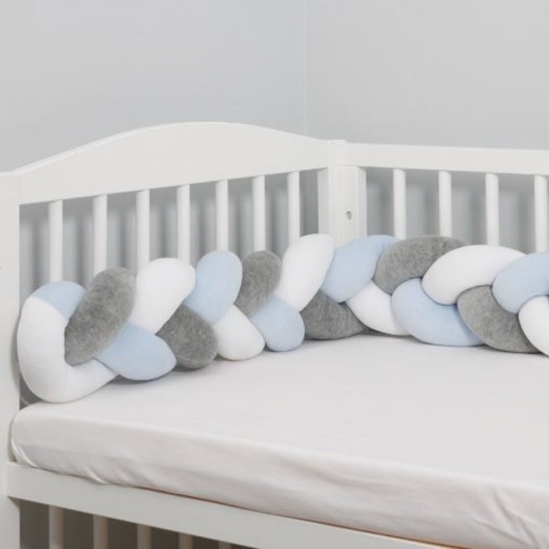 Crib Bumper Bedding Bed Cot Braid Pillow Pad Protector Etsy UK