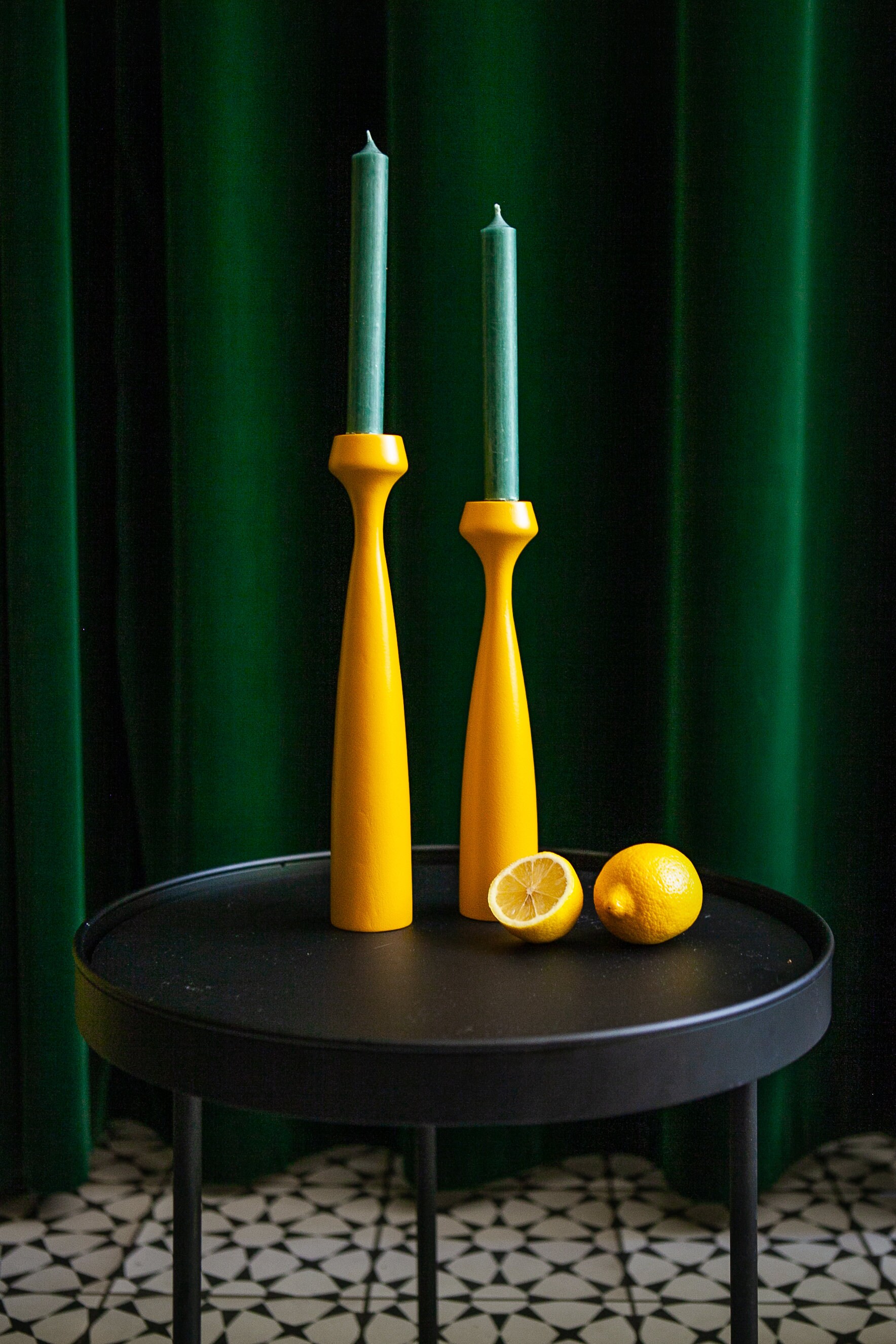 Yellow candle holder set housewarming gift handmade home Etsy