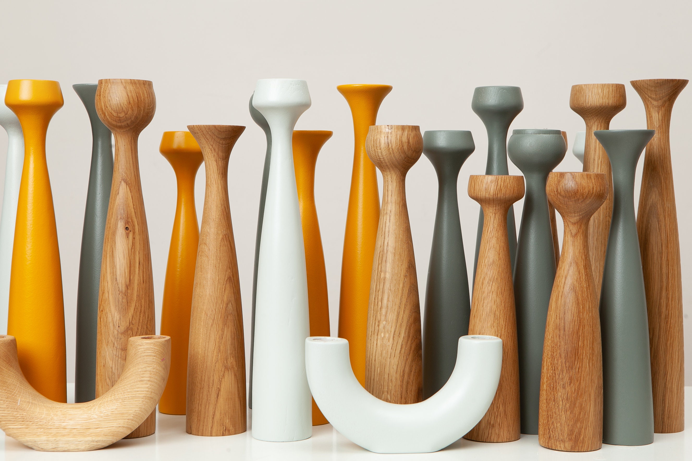 Weißer Kerzenhalter Paar Kerzenhalter aus Naturholz | Etsy