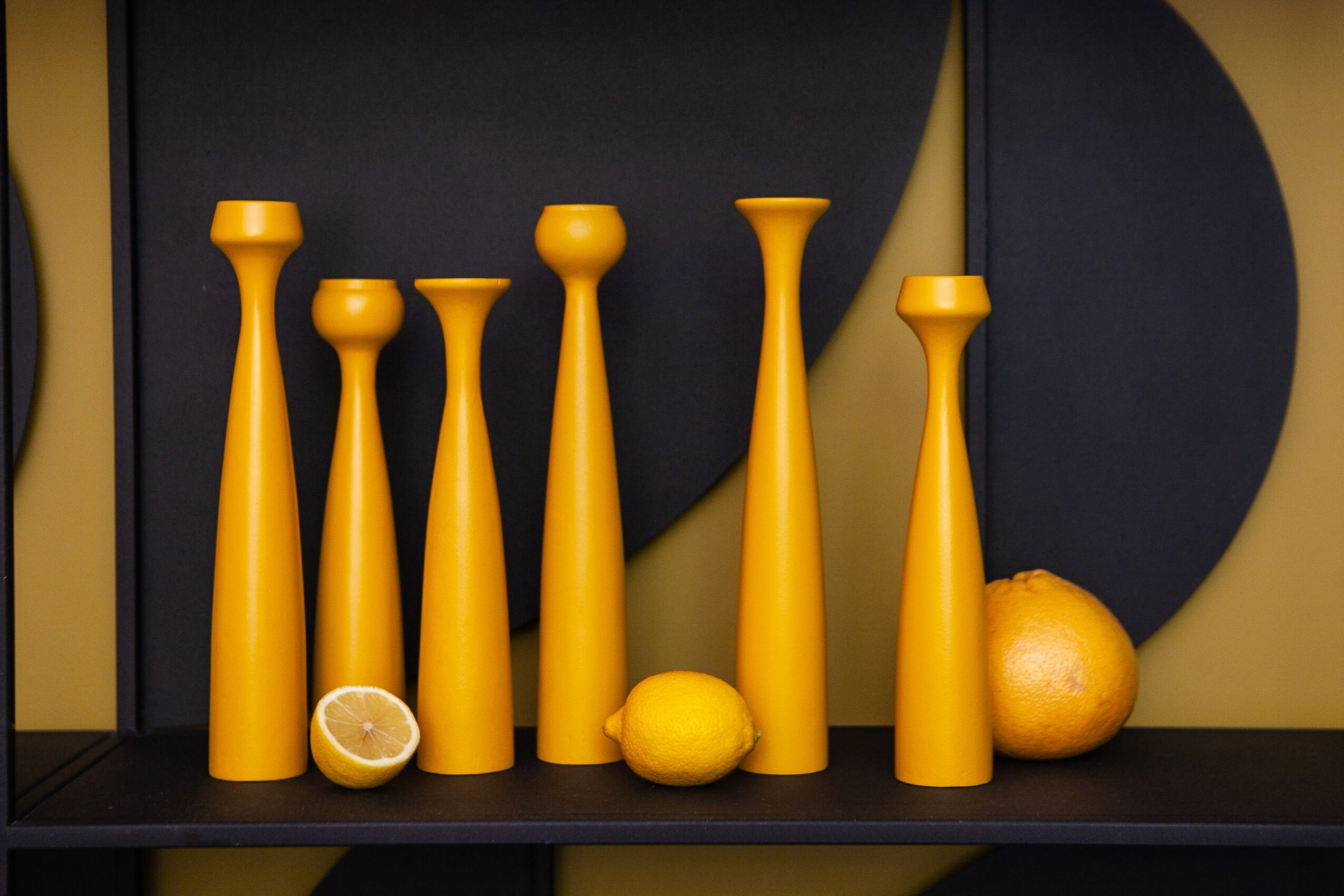 Yellow candle holders set new home decor gift Etsy