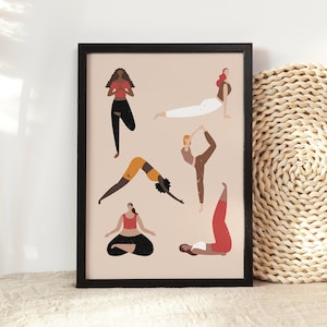 Black Girl Yoga Poster,Yoga Pose Poster,Yoga Art Print,Woman Yoga Wall Art,Yoga Lover Art Print,Illustrated Yoga Print,Meditation Yoga Print