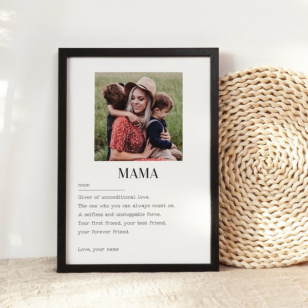 Impression personnalisée de définition de maman, impression d'art de définition de mère personnalisée, affiche personnalisée de maman, citation de mère, art imprimable de mère, cadeau de fête des mères