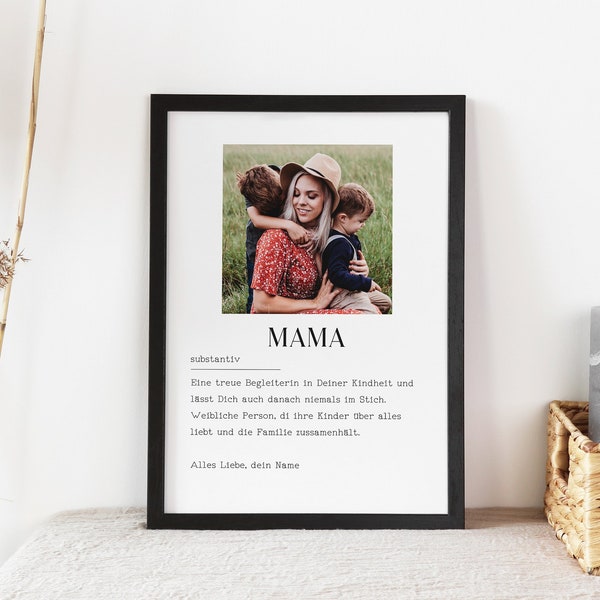 Geschenk fur Mama,Mutter Definition Poster,Benutzerdefinierte Geschenk,Mutter Karte,Geburtstag der Mama,Plakat für Mutter,Beste Mutter Print