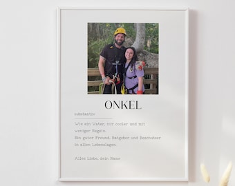 Geschenk fur Onkel,Onkel Definition Poster,Benutzerdefinierte Geschenk,Onkel Karte,Geburtstag der Onkel,Plakat für Onkel,Bester Onkel Print