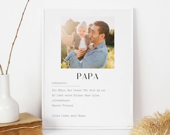 Geschenk fur Papa,Vater Definition Poster,Benutzerdefinierte Geschenk,Papa Karte,Geburtstag der Vater,Plakat für Papa,Bester Vater Print