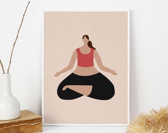Woman Diversity Yoga Art,Yoga Pose Poster,Yoga Art Print,Yoga Decoration Poster,Yoga Lover Art,Illustrated Yoga Poster,Meditation Yoga Print