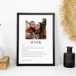 Personalised Auntie Definition Print,Aunt Gift from Niece,Custom Aunt Definition,Auntie Definition Poster,Gift for Aunt,Auntie Printable Art