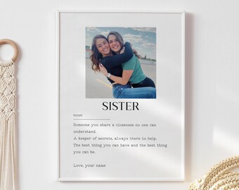 Custom Gift for Sista,Personalised Sister Definition Print,Custom Sister Definition,Custom Sister Poster,Sibling Quote,Sister Printable Art