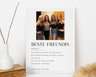 Geschenk fur Beste Freundin,Beste Freundin Definition Poster,Benutzerdefinierte Geschenk,Geburtstag der Beste Freundin,Plakat Beste Freundin