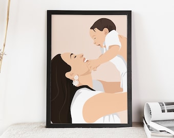 Custom Mothers Day Gift,Custom Mother Baby Portrait,Personalized Mother & Baby Poster,Custom Motherhood Portrait,Mutter und Baby Geschenk