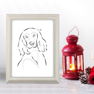 Cocker Spaniel Art Print,Spaniel Drawing,Cocker Spaniel Gift Ideas,Custom Dog Portrait, Custom Pet Portrait,Personalized Dog Illustration