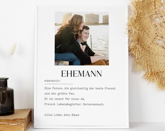 Geschenk fur Ehemann,EhemannDefinition Poster,Benutzerdefinierte Geschenk,Ehemann Karte,Geburtstag der Ehemann,Plakat für Ehemann