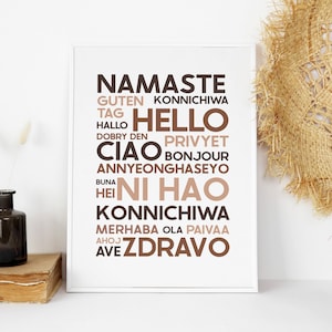 Hello in Different Languages,Hello Printable Art,Educational Classroom Printable Art,Inclusive Classroom Art,Diversity Classroom Poster