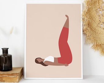 Woman Diversity Yoga Art,Yoga Pose Poster,Yoga Art Print,Yoga Decoration Poster,Yoga Lover Art,Illustrated Yoga Poster,Meditation Yoga Print