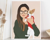 Gift for Pet Owner Custom Pet Owner Poster Digital Dog Portrait Pet Owner Gift Personalized Gift for Her Hundeportrait Personalisiert