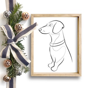 Dachshund One Line Drawing,Dachshund Portrait,Dachshund Gift,Dog One Line,Gift Dog Lovers,One Line Drawing,Minimalist Wall Art,Dog Art Print