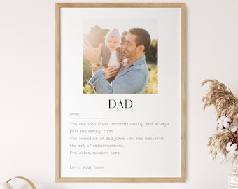 Personalised Dad Definition,Custom Father Definition Art Print,Father Custom Poster,Dad Quote Gift,Fahers Day Gift,Father Printable Art