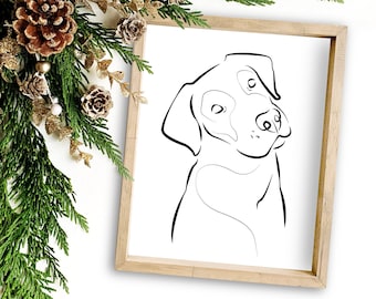 Labrador Art Print,One Line Pet,Labrador Gift Ideas,Custom Dog Portrait, Custom Pet Portrait,Personalized Dog Gifts,Dog Illustration Art