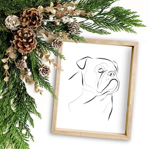 English Bulldog Art Print,English Bulldog Portrait,Bulldog One Line,English Bulldog Gift Ideas,Custom Dog Portrait,Dog Illustration Art