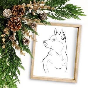 Stampa d'arte Husky siberiano,Disegno Husky,Animale domestico di una linea,Idee regalo Husky,Ritratto cane personalizzato, Ritratto animale domestico personalizzato,Illustrazione cane personalizzata