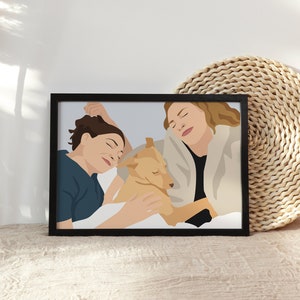 Custom Pet Owner Illustration,Family Dog Portrait,Gift for Pet Owner,Personalized Family Gift,Hundeportrait Personalisiert,Retrato de Perro image 4