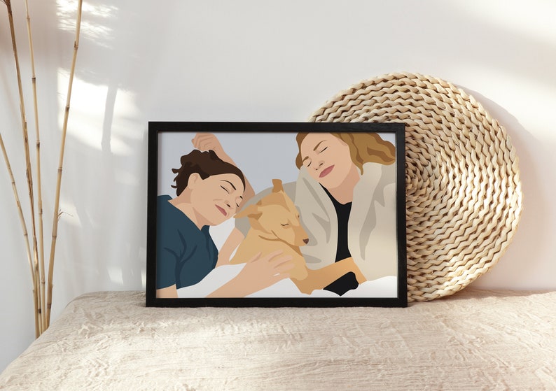 Custom Pet Owner Illustration,Family Dog Portrait,Gift for Pet Owner,Personalized Family Gift,Hundeportrait Personalisiert,Retrato de Perro image 4