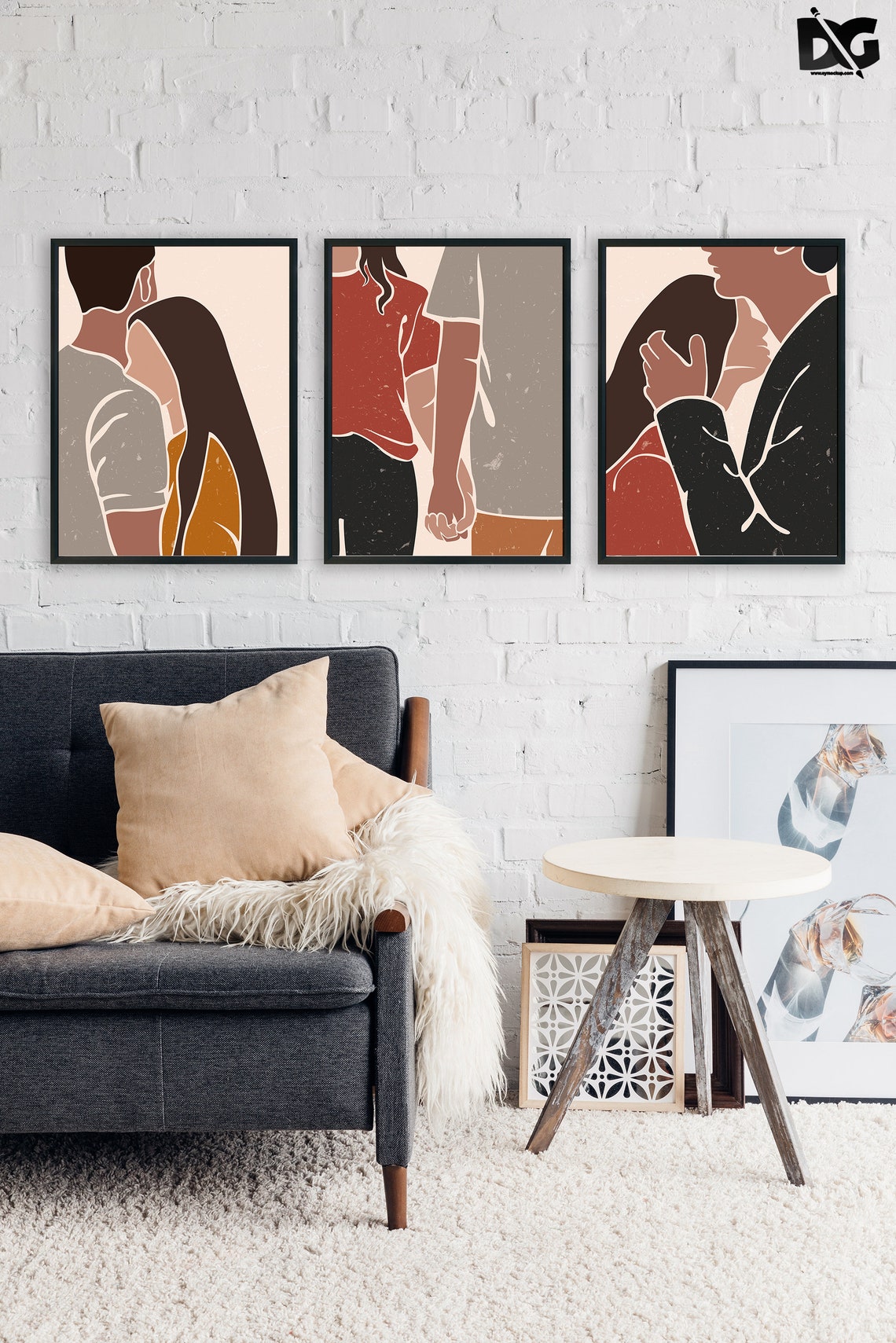 Boho Couple Art PrintTerracotta Color ArtworkMinimalist Etsy