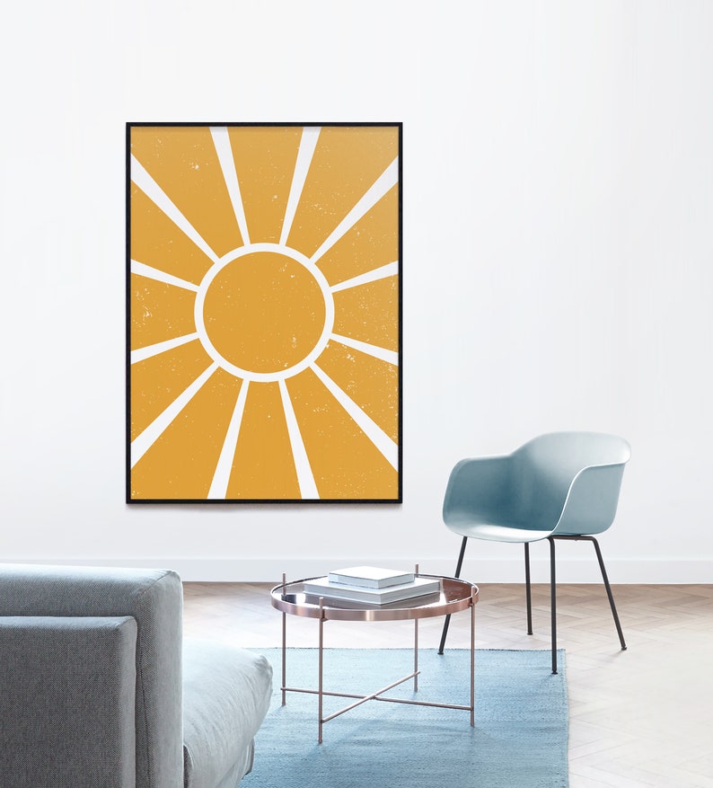 Abstract Sun Wall Art,sunshine Wall Prints,boho Wall Decor,minimalist ...
