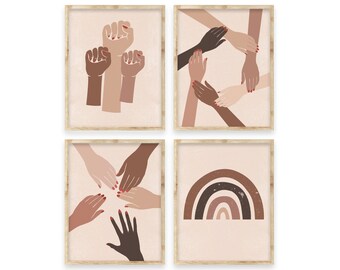 Feministische Poster Bundle,Feministische Galeriewand,Empowered Women Poster Set,Girl Power Poster Set,Boho Feministische Kunst,Feministische Kinderzimmer Art Set