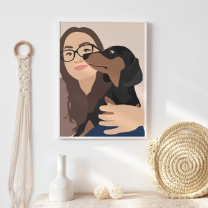 Custom Pet Owner Illustration,Family Dog Portrait,Gift for Pet Owner,Personalized Family Gift,Hundeportrait Personalisiert,Retrato de Perro image 6