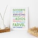Goodbye in Different Languagesgoodbye Printable - Etsy