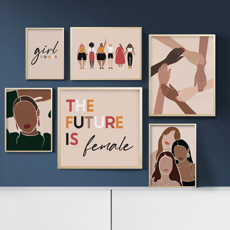 Feminist Poster Bundle,Feminist Gallery Wall,Empowered Women Poster Set,Girl Power Poster Set,Boho Feminist Art,Feminist Nursery Art Set