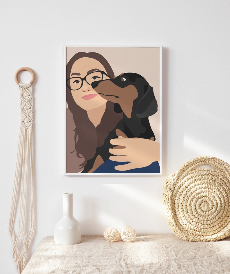 Custom Pet Owner Illustration,Family Dog Portrait,Gift Pet Owner,Personalized Family Gift,Hundeportrait Personalisiert,Pet Digital Download image 5