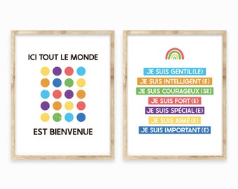 French Classroom Decor,Diversity Poster Bundle,Equality Set of 2 Prints,Equality Poster Bundle,Human Equality Print,Inclusive Classroom Art