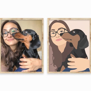 Custom Pet Owner Illustration,Family Dog Portrait,Gift Pet Owner,Personalized Family Gift,Hundeportrait Personalisiert,Pet Digital Download image 4
