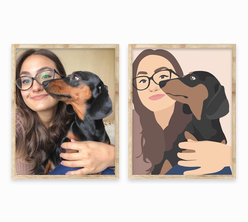 Custom Pet Owner Illustration,Family Dog Portrait,Gift Pet Owner,Personalized Family Gift,Hundeportrait Personalisiert,Pet Digital Download image 4