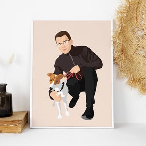 Custom Pet Owner Illustration,Family Dog Portrait,Gift for Pet Owner,Personalized Family Gift,Hundeportrait Personalisiert,Retrato de Perro image 8