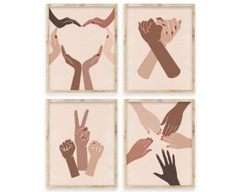 Feministische Poster Bundle,Feministische Galeriewand,Empowered Women Poster Set,Girl Power Poster Set,Boho Feministische Kunst,Feministische Kinderzimmer Art Set