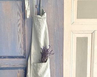 La Petite Chaux® linen apron 'Sea Foam'