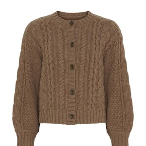 Femme Façon Knitted Cardigan 'Dahlia' M/ L (2) Warm Brown