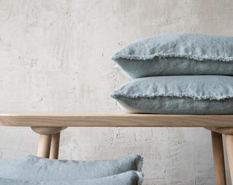 Linen pillowcase ‘Ice Blue’ La Petite Chaux®
