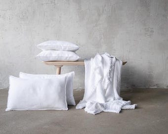 Piqué waffle em linho xadrez La Petite Chaux® &#39;Optical White&#39;