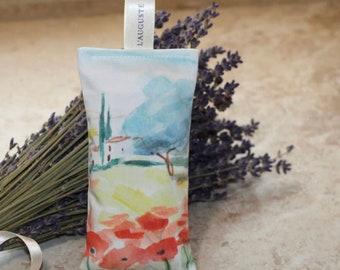 Lavendel Sachet ‚Mohnblumen‘ - Bio-Lavendel aus der Provence „L'arrivee du printemps“ handgefertigt