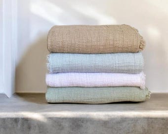 Linen Plaid La Petite Chaux® Waffle Piqué various colors