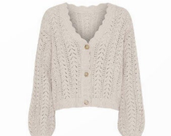 Femme Façon Cardigan Tricoté 'Caroline' M/ L (2) Rose Beige Pâle