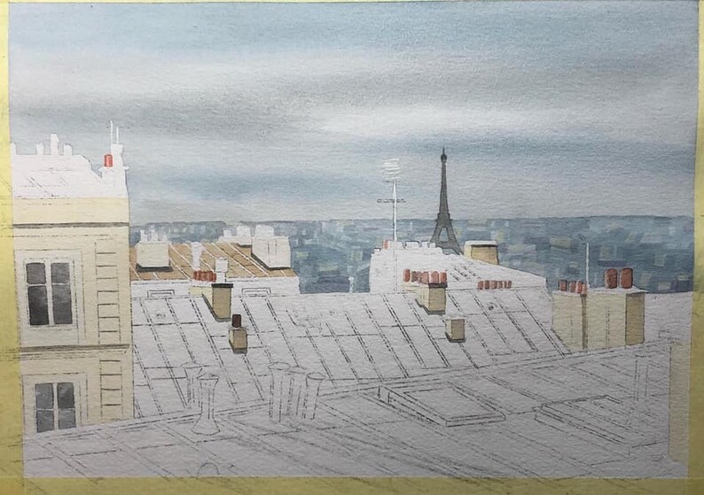 La Balade Du Chat De Gouttière paris. Roofs Fireplaces - Etsy