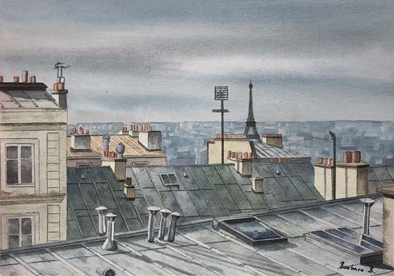 La Balade Du Chat De Gouttière paris. Roofs Fireplaces | Etsy