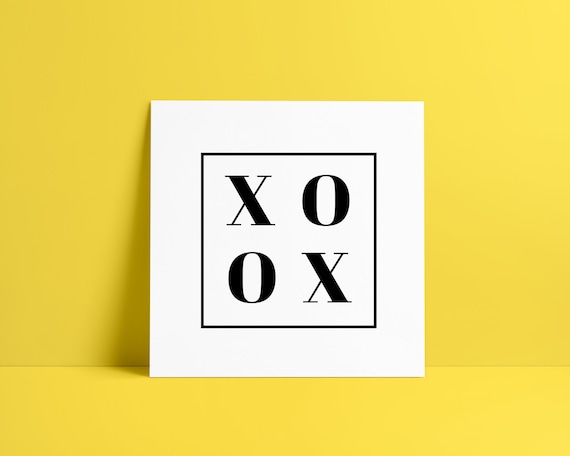 XOXO Printable Wall Art Home Office Decor Black And White Print Love Sign Hugs And Kisses Scandinavian Wall Art XO Poster