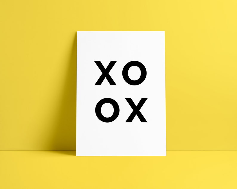 XOXO Printable Wall Art Home Office Decor Black And White Print Love Sign Hugs And Kisses Scandinavian Wall Art XO Poster